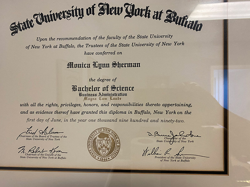 Monica Lynn Sherman | State University of New York College at Buffalo | Bachelor of Science